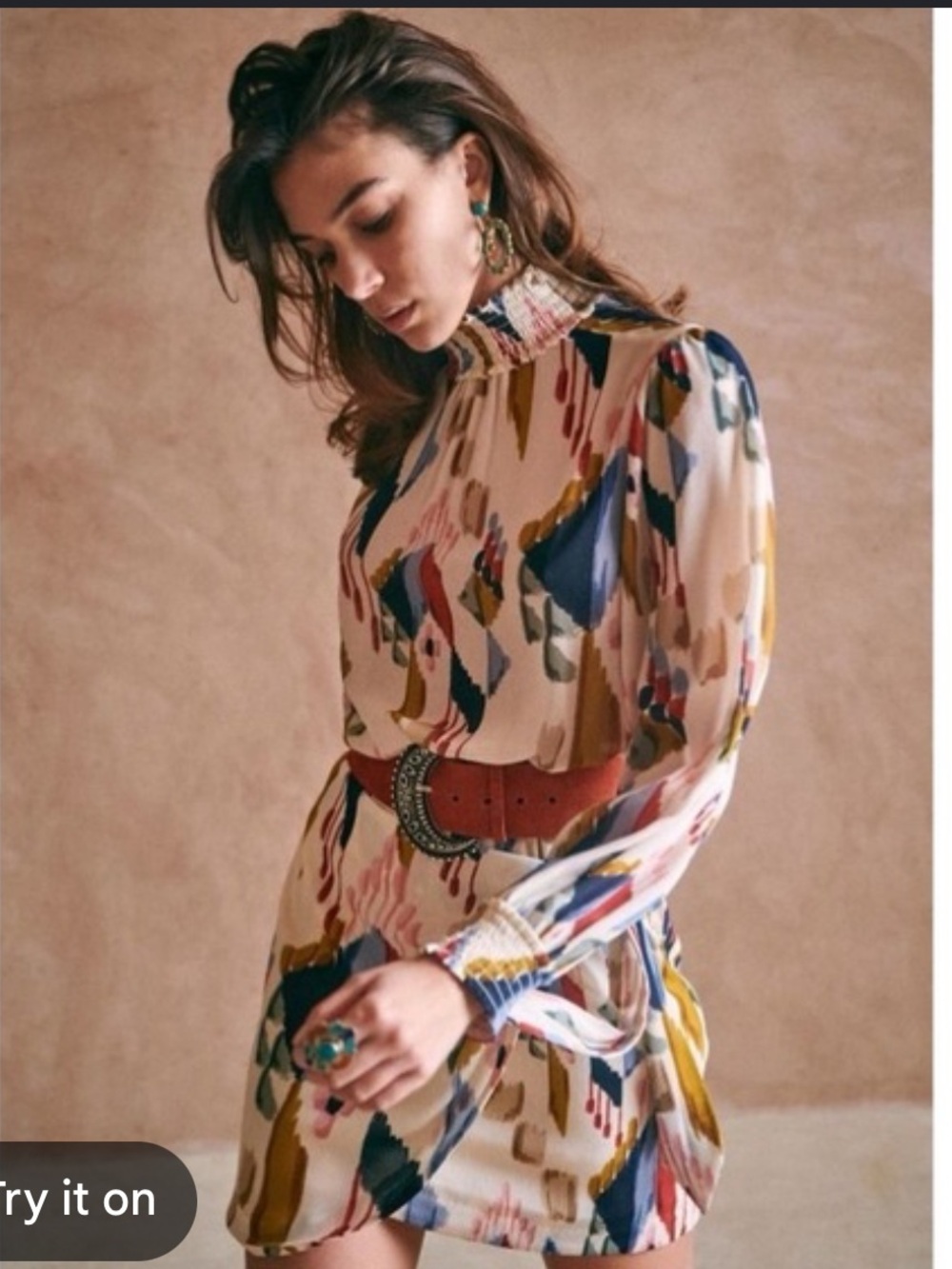 Sezane Palerme Dress Rainbow Ikat